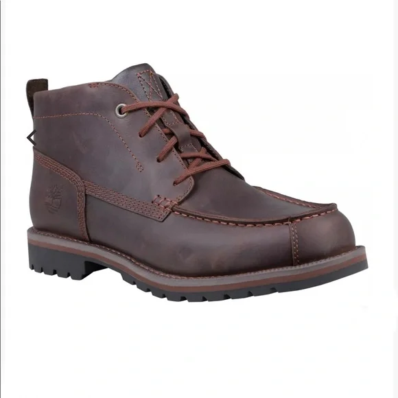 New Timberland Grantly Chukka Leather Moc Toe Ankle Dark Brown Men